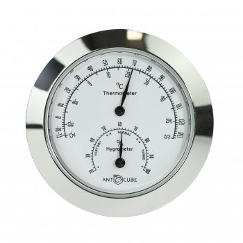 Mini Thermo- Hygrometer analog metall - 43mm