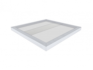 Abdeckung Glas + Gitter 20x20 cm