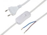 Euro-Stecker - Kabel offen - Kippschalter - weiß